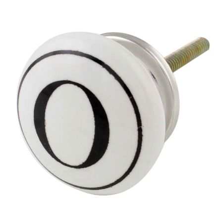 O Flat Alphabet Ceramic Drawer Knob