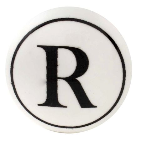 R Flat Alphabet Ceramic Drawer Knob