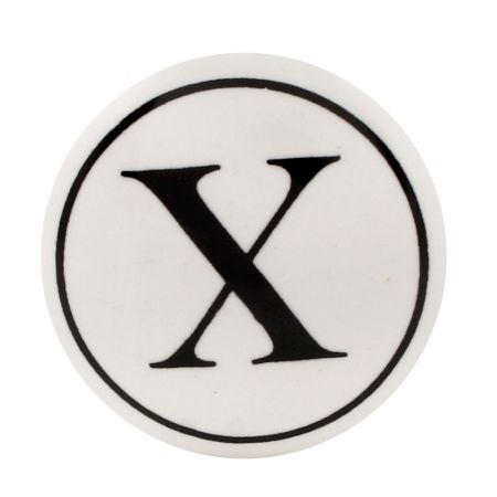 X Flat Alphabet Ceramic Drawer Knob