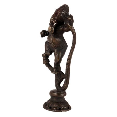 Brass Lord Ganesha Dancing On Sheshnag Statue