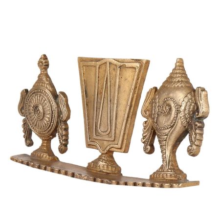 Brass Shankhu and Chakra Idol