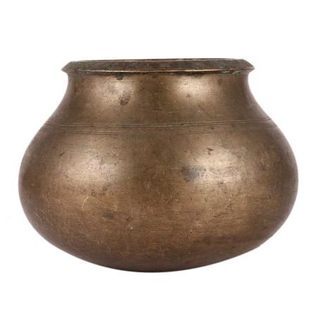 Brass Pot In Islamic Design And Dark Patina
