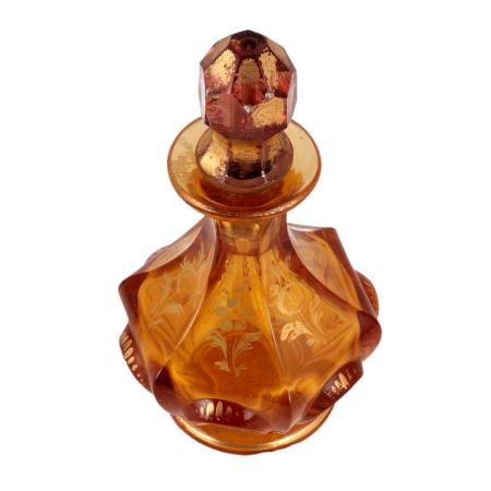 Amber Glass Ornamental Bottle For Perfume and Essential Oils