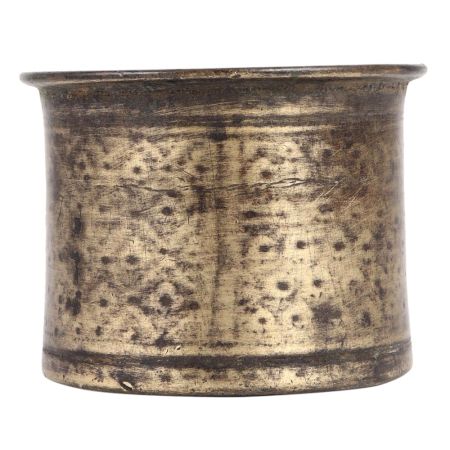 Vintage Used Holy Water Panchpatra Pot Carved