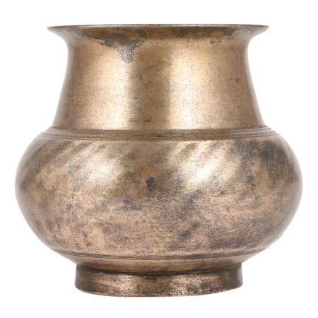 Vintage Used Holy Water Pot With Lines Plain