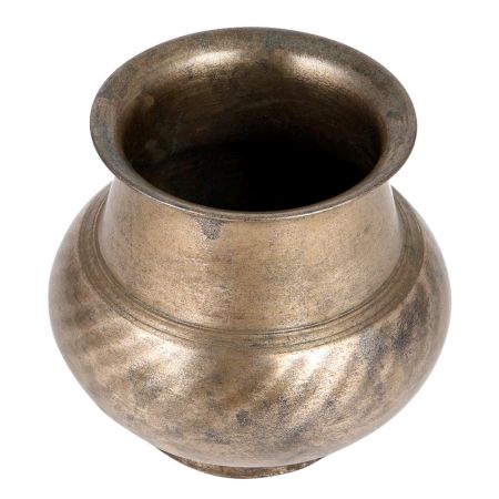 Vintage Used Holy Water Pot With Lines Plain