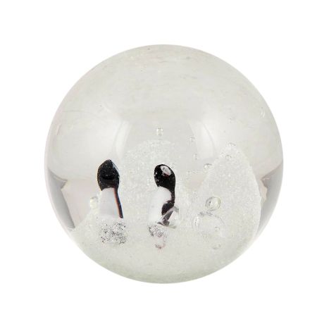 Clear Glass Round Crystal Ball Paper Weight With Marine Life