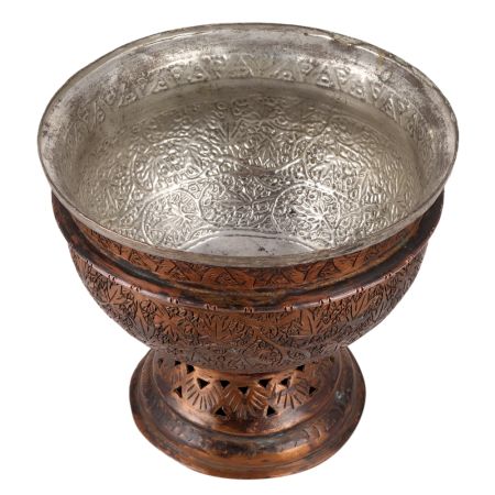 Vintage Kashmiri Art Bowl With Fine Utensil Work Used