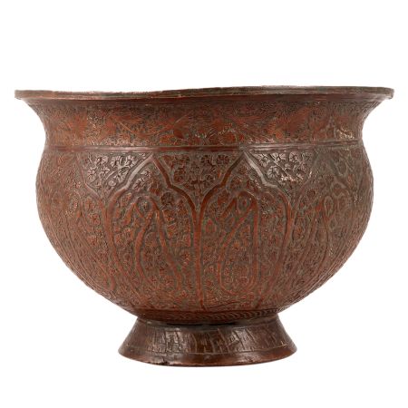 Vintage Kashmiri Art Bowl With Fine Utensil Work Used