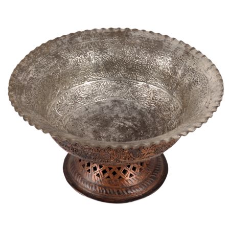 Vintage Kashmiri Art Bowl With Fine Utensil Work