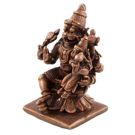 Copper Swami Narsimha Lakshmi Idol