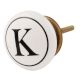 K Flat Alphabet Ceramic Drawer Knob