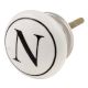 N Flat Alphabet Ceramic Drawer Knob