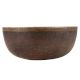 Round Brass Bowl With Dark Patina