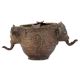 Brass Elephant Face Ashtray With Detailed Carvings