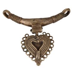 Brass Dhokra Heart Round Necklace