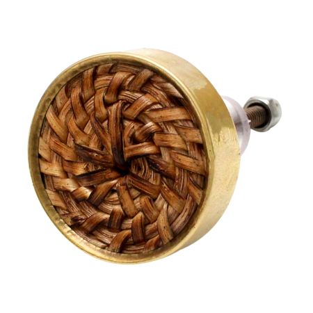 Natural Round Rattan Cabinet Knobs