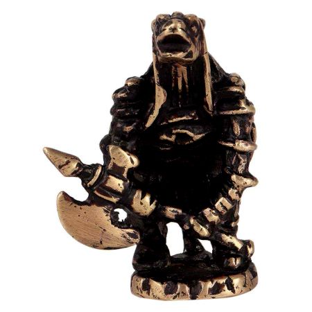 Brass Figurine Of Turtle Holding An Axe