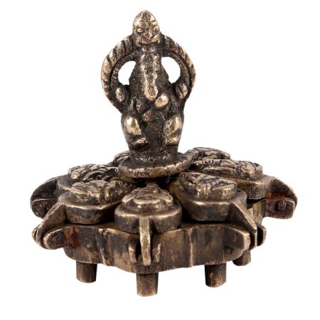 Brass Ganesha Idol with Multiple Storage Box For Kumkum