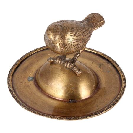 Brass Bird On A Raised Ball Plate