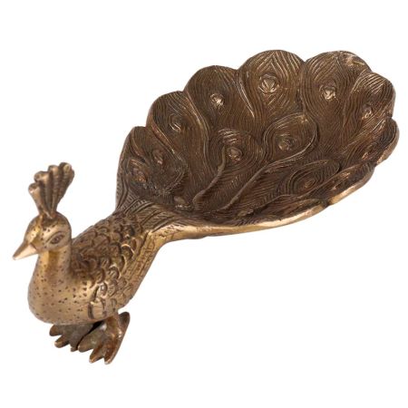 BrassÂ Peacock Trinket Tray