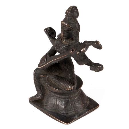 Brass Saraswati Idol With Veena