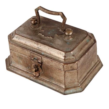 Old Brass Jewlry Box With Handle