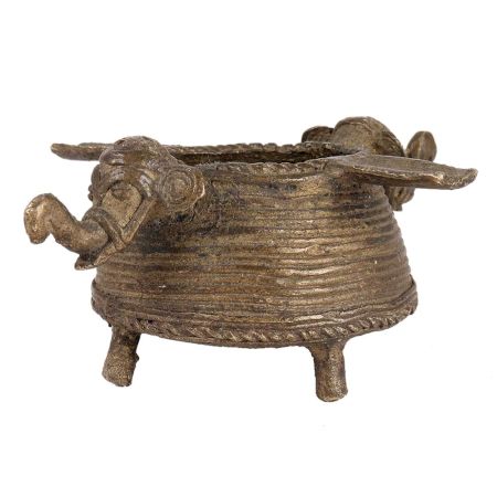 Brass Elephant Dhokra Ashtray