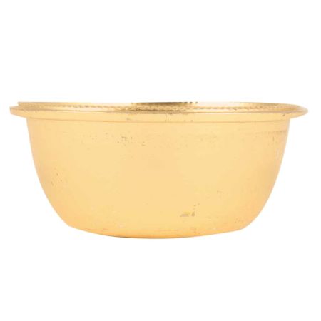 Golden Brass Bowl With Decorative Rim