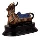 Brass Nandi Statue On a Wooden Base