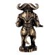 Brass Underworld Guardian Ox Statue Holding A Sword