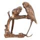 Brass Parrot Love Birds on Tree Showpiece