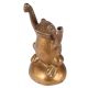 Brass Frog Figurine With Both Hands Raised Above Shoulders