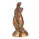 Brass Frog Figurine With Both Hands Raised Above Shoulders