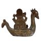 Brass Ganesha Statue On Peacock Boat Writing A book