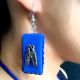 Blue Metallic Neckpiece With Earrings Set