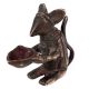 Brass Rat Holding Diya In Dark Finish