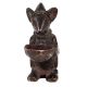 Brass Rat Holding Diya In Dark Finish