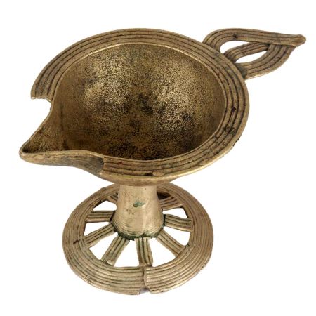 Brass Fish Diya In Antique Finish