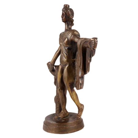 Old Brass Statue Of Greek Youth