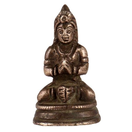 Brass Hanumanji Statue Sitting With Folded Hands