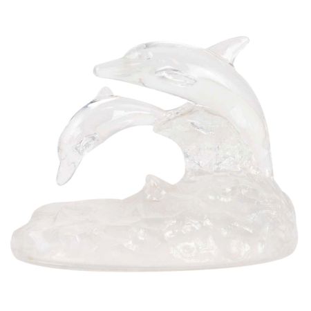 Dolphin Family Glass Show Piece Or Paperweight
