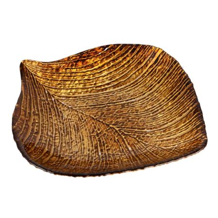 Gold Glass Leaf Tray