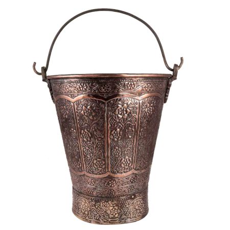 Engraved Large Islamic Copper Bucket