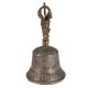 Brass Buddhist Temple Hand Bell In Dark Finish