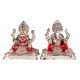 Copper Laxmi Ganesh Murti Pair Color And  Silver Finish