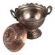 Copper Pedestal Cup With Lid And Side Handles