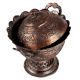 Copper Pedestal Cup With Lid And Side Handles