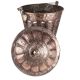 Floral Repouse Copper Bucket with Handle and Lid Finial