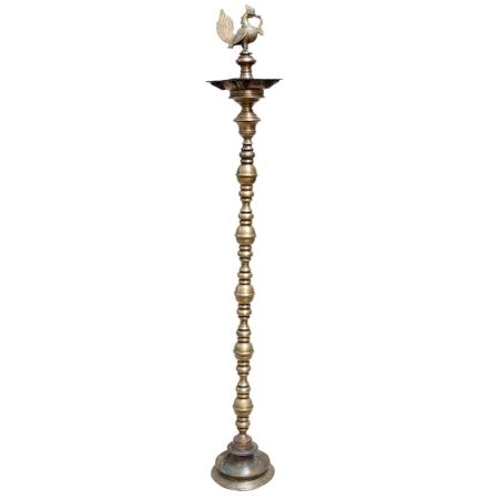 Brass Peacock Kuthu Villaku Oil Lamp
